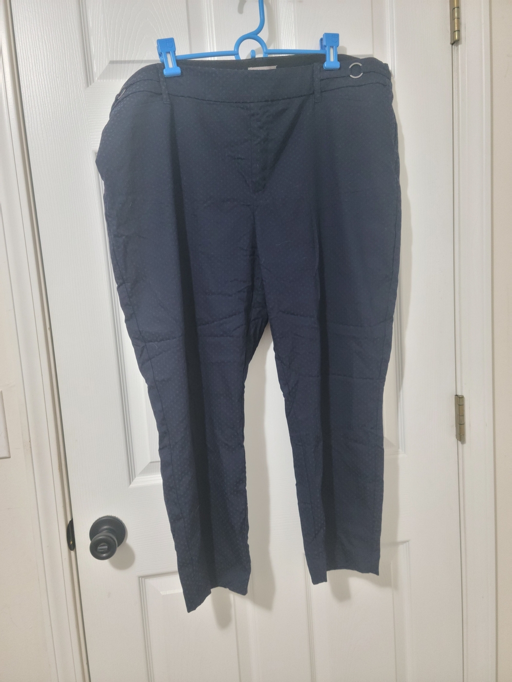 Maurices Navy Straight-Leg Textured Pants